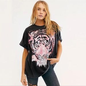 Fierce Boho Oversized Graphic Tiger Tee Lux Cotton -NWT